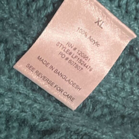 New Olive & Oak Cropped Turtle Neck Ribbed Sweater - size XL- Emerald Green - Picture 5 of 5